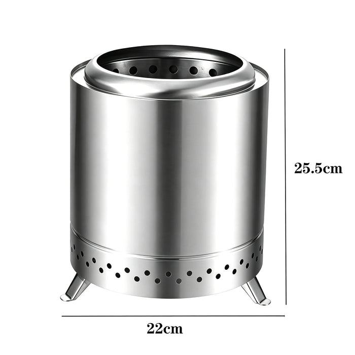 Portable Tabletop Fire Pit Stainless Steel Camping Stove Smokeless