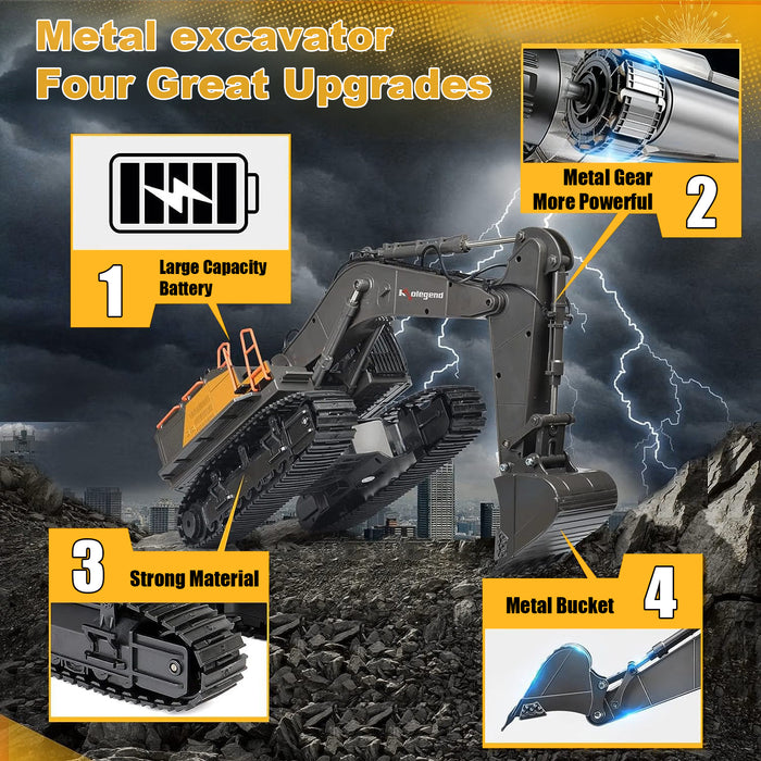 HUINA 1/14 Assembled RC Excavator Digger Model 1592 Radio Light & Sound