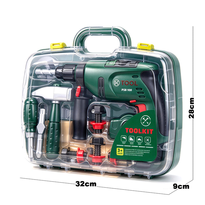 Kids Tool 23 Pcs Set With Case Electronic Drill Toy for Child 3+ Pretend Play