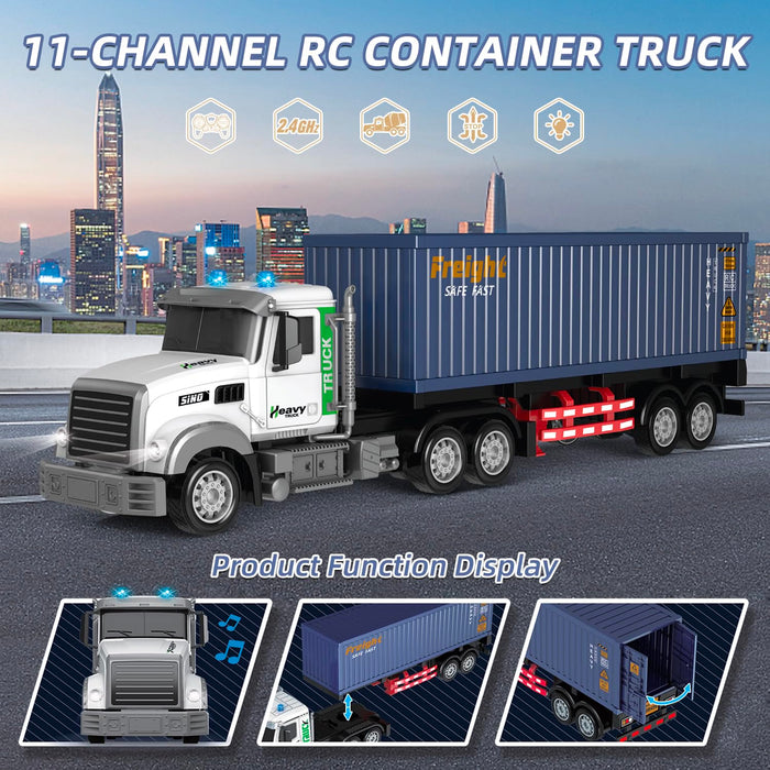 Container 23.6 Semi Truck Truck RC Toy RC Semi Truck with Trailer 23.6 Inch 9 Channel RC Container Carrier Truck Toy Inch Carrier 9 with Channel Trailer