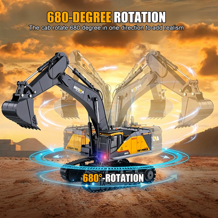 HUINA 1/14 Assembled RC Excavator Digger Model 1592 Radio Light & Sound