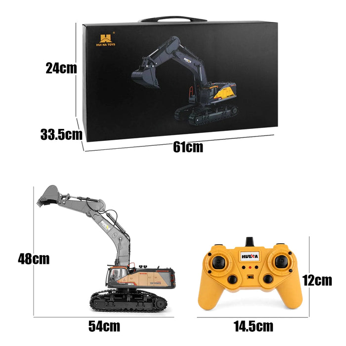 HUINA 1/14 Assembled RC Excavator Digger Model 1592 Radio Light & Sound