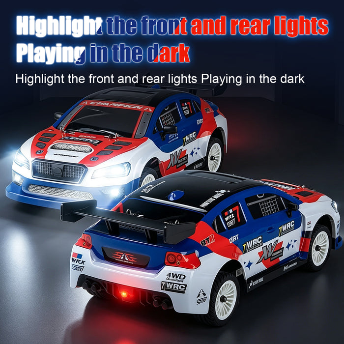 1/16 4WD Brushless RC Rally Drift Car, Subaru WRX WRC Style 2.4GHz Full Proportional Remote Control Vehicle, ESP Gyro Stabilization, 2 Sets of Tires, LED Lights, Metal Shocks, 60km/h High Speed Hobby RC Car, Sydney Local Stock