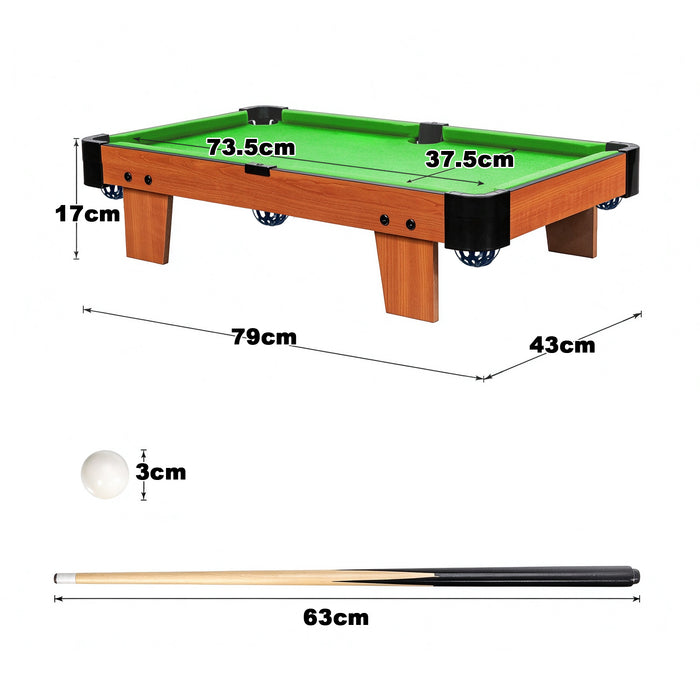Mini Snooker Tables Billiards Pool Table Set 79cm Toy Extra Size For Kids 79cm x 43cm x 17cm