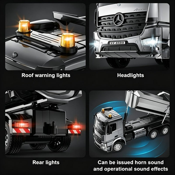 DoubleE E590 003 1/20 RC Dump Truck RTR 6X6 Electric RC Tipper Sounds Lights