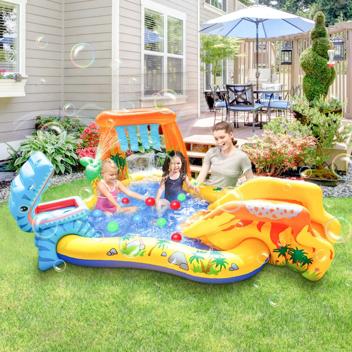 INTEX Dinosaur Inflatable Pool Slide Water Fun Play Centre 2.49m x 1.91m