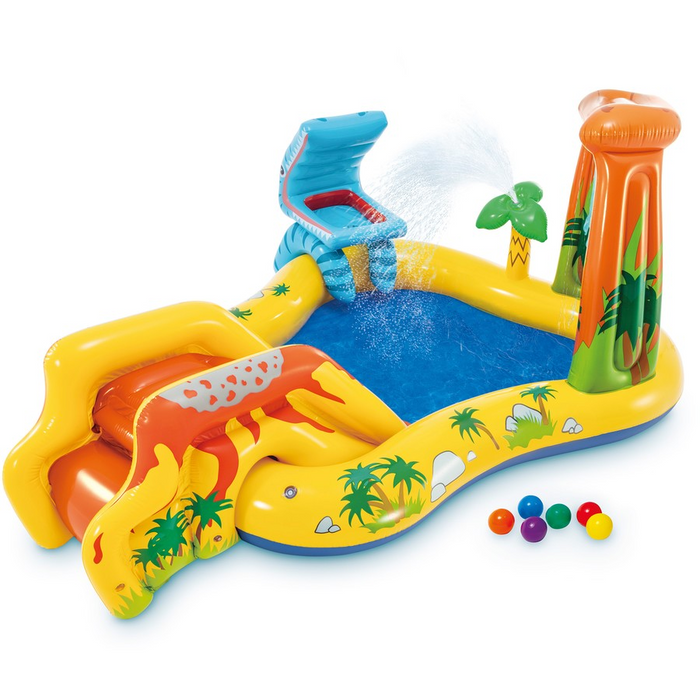 INTEX Dinosaur Inflatable Pool Slide Water Fun Play Centre 2.49m x 1.91m