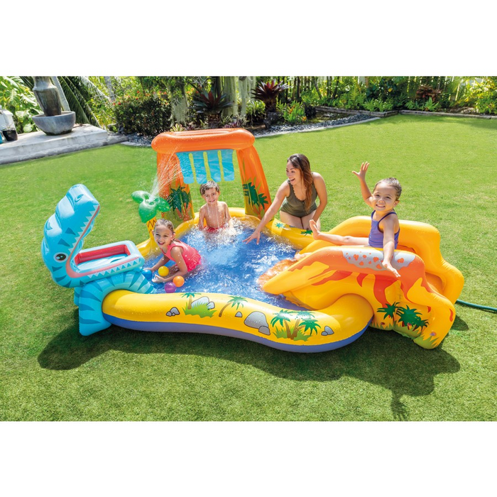 INTEX Dinosaur Inflatable Pool Slide Water Fun Play Centre 2.49m x 1.91m