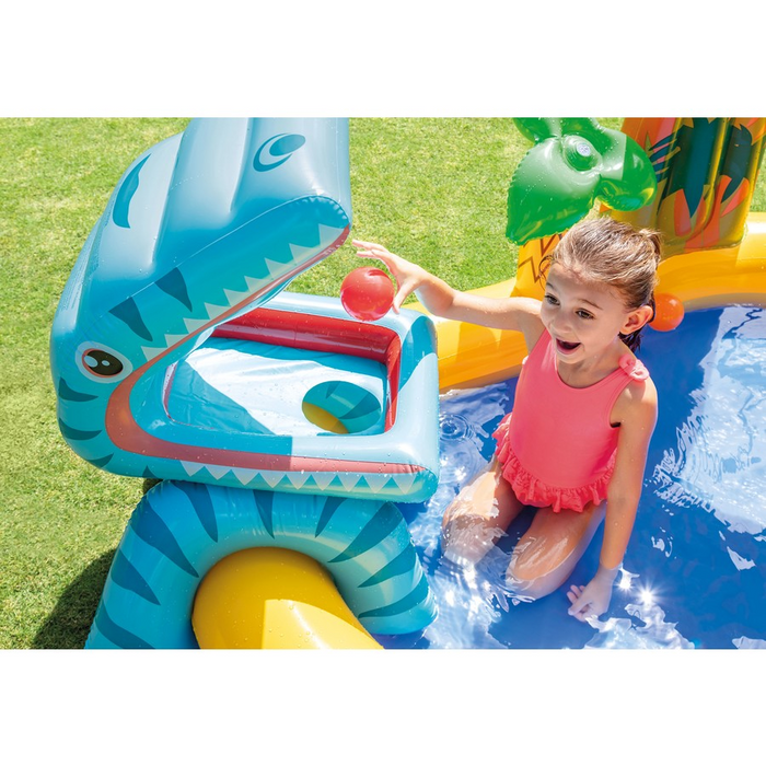 INTEX Dinosaur Inflatable Pool Slide Water Fun Play Centre 2.49m x 1.91m