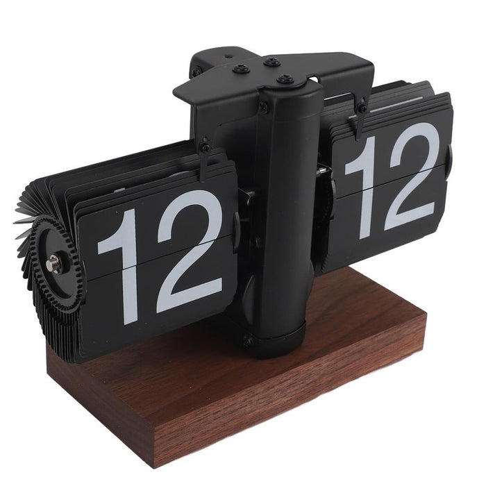 Flip Desk Clock Vintage 24 Hours Anti Slip Base Knob Adjustable Batte