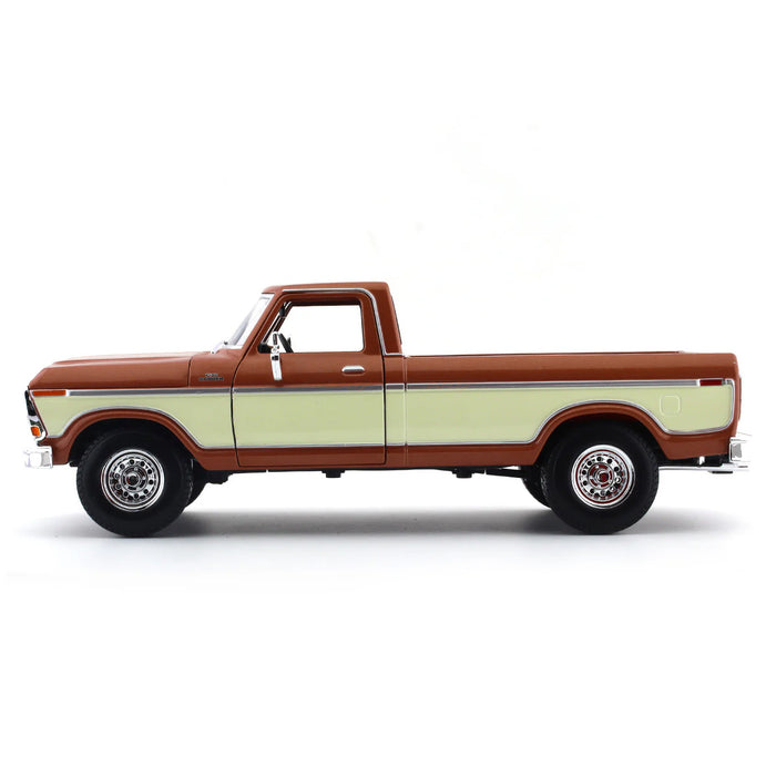 Maisto 1:18 Scale 1979 Ford F150 Pickup Copper+Cream Car Model Die Cast Metal