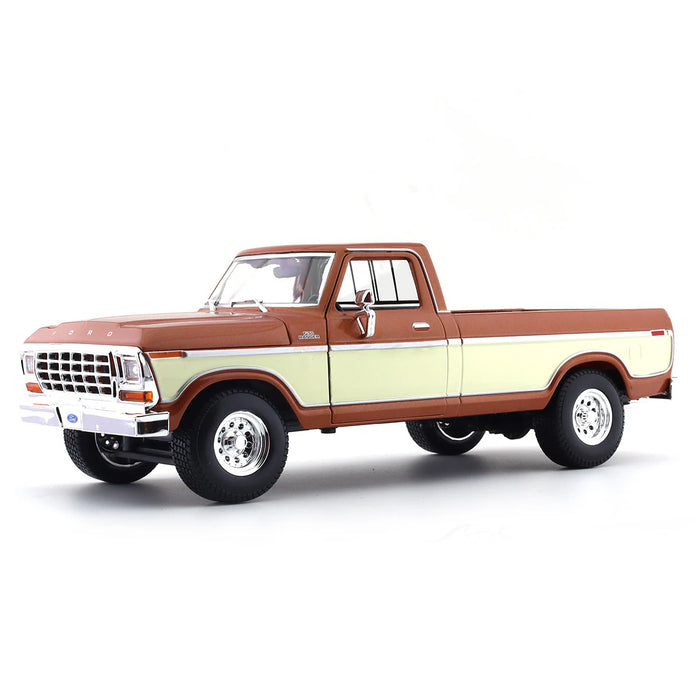 Maisto 1:18 Scale 1979 Ford F150 Pickup Copper+Cream Car Model Die Cast Metal