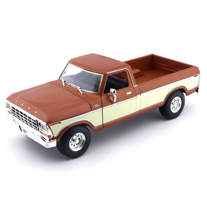 Maisto 1:18 Scale 1979 Ford F150 Pickup Copper+Cream Car Model Die Cast Metal