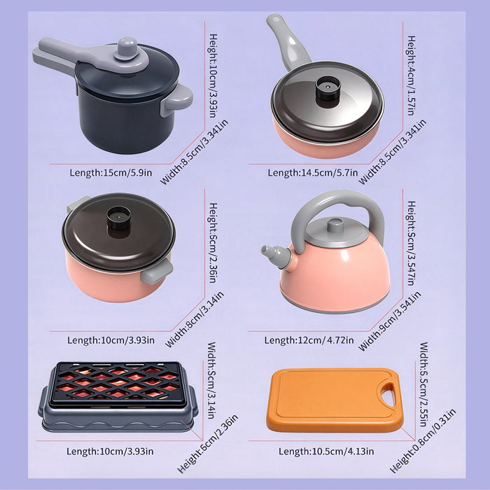 93pcs Mini Kids Kitchen Toy Set Pretend Cooking Food Pots Pans Play Cooking Kit