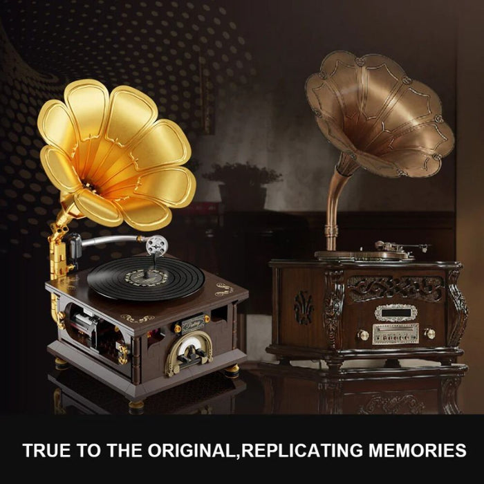 Pantasy Joyside Series Retro Phonograph Toy Assembly Model Kit (646 Piece Kit) 85009