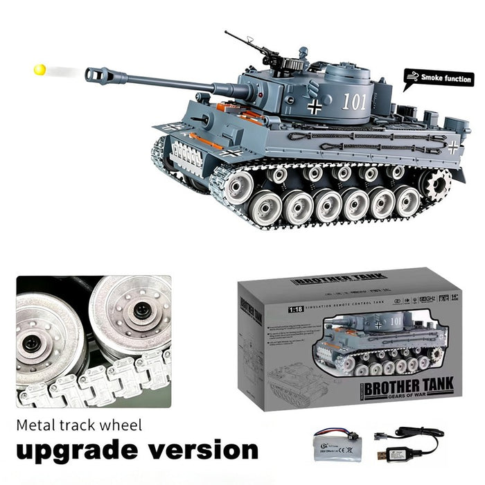 Brother Tank Rc Tank 1:18 German Leopard 2 Camo/German Tiger 1 Grey 2.4ghz