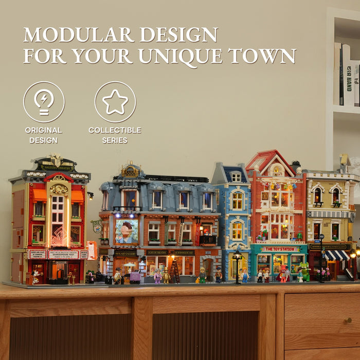 Lumibricks 15003 F9033 Antique Shop Town Life 2847Pcs LED Brick Set