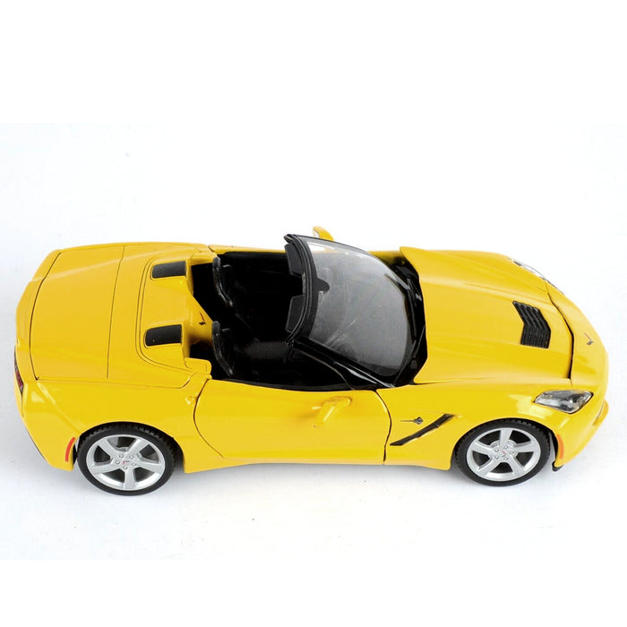 Maisto 1:18 Metallic Diecast + Plastic Yellow 2014 Chevrolet Corvette Stingray