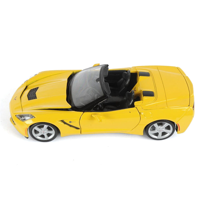 Maisto 1:18 Metallic Diecast + Plastic Yellow 2014 Chevrolet Corvette Stingray