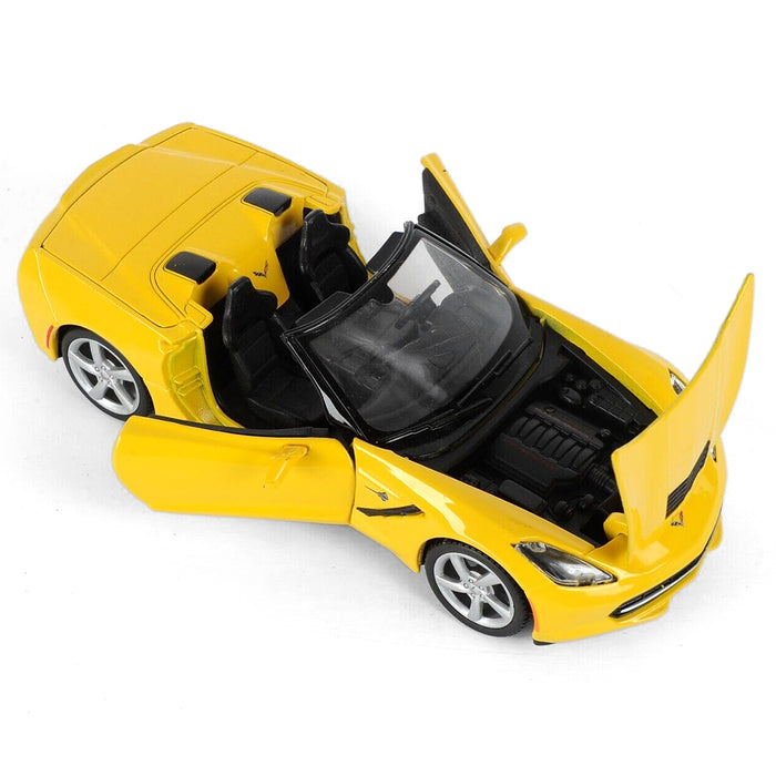 Maisto 1:18 Metallic Diecast + Plastic Yellow 2014 Chevrolet Corvette Stingray