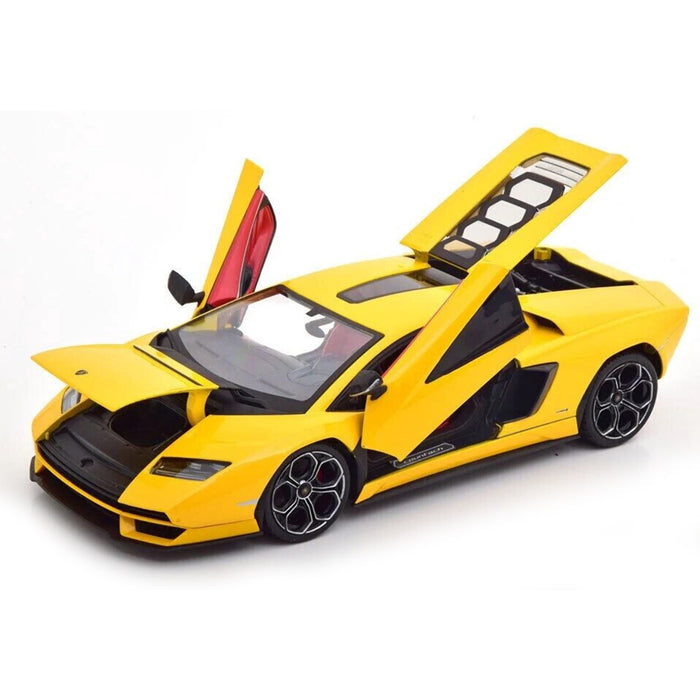 Maisto 1:18 Scale 2021 Lamborghini Countach LPI 800-4 Yellow Car Model Metallic Diecast With Plastic Part