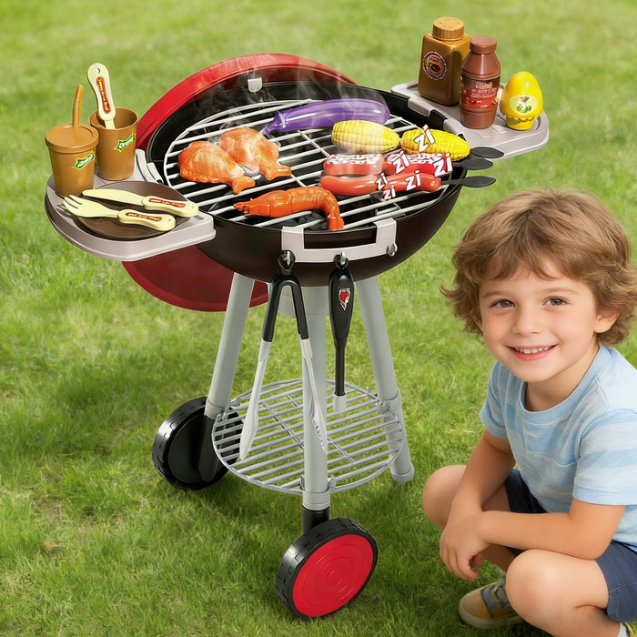 32Pcs BBQ Play Set Kids Kitchen Interactive Grill Cooking Toy Set for Toddlers