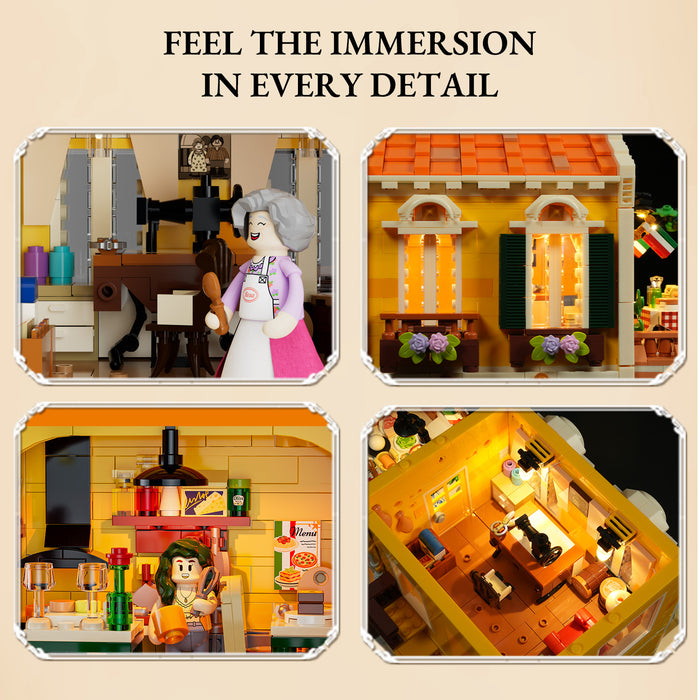 Lumibricks 15010 L9119 Italian Homestyle Restaurant Town Life 2868Pcs LED Brick