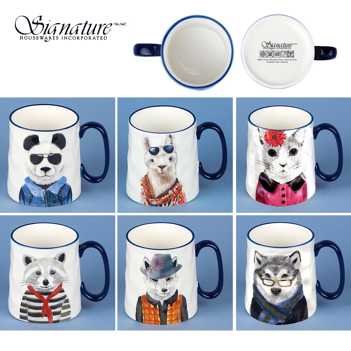 Signature Animal Mug set, 6-piece