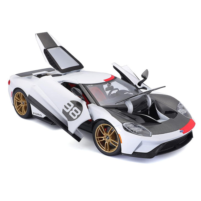 Maisto 1:18 2021 GT Ford Heritage Special Edition Metallic Diecast With Plastic