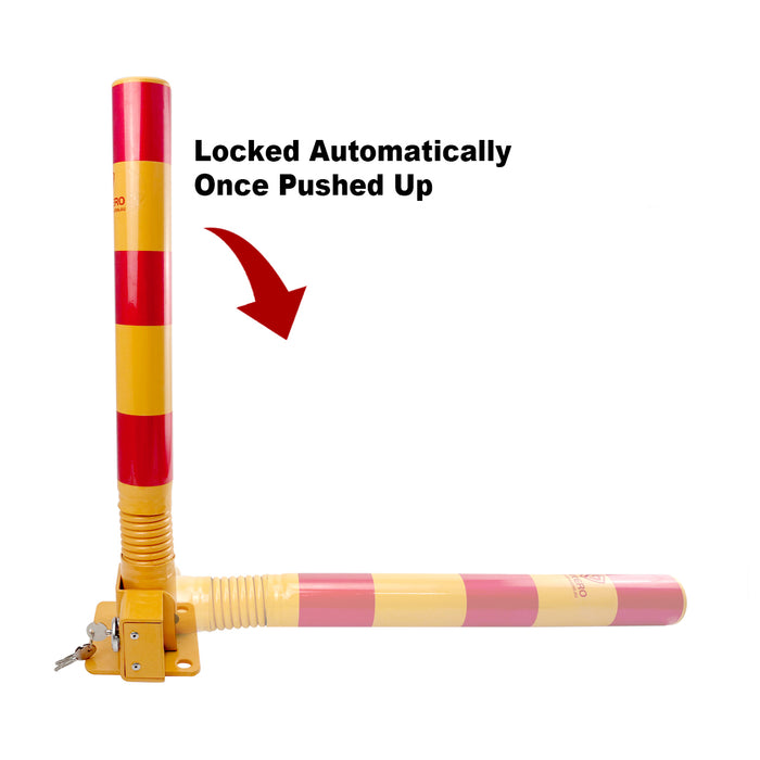 Parkero Fold-down Spring Parking Barrier Keyed Different/Alike Expension bolts 60cm