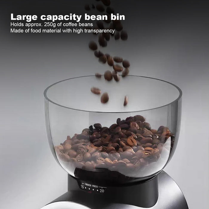 Mornest Electric Burr Coffee Grinder – Conical Burr Grinder with 25 Grind Settings with Digital Touch Control, for Espresso, Filter, French Press, Cold Brew, Black/White