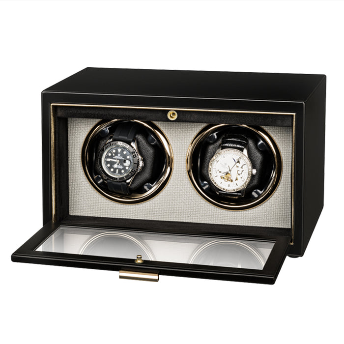 Watch Winders Storage Case B/G Wooden Automatic Rotation Wristwatch Display