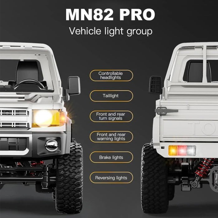 MN-82PRO 1/12 RC Car 4WD Land Cruiser Crawler Truck Toy 2.4G Remote Control LC79 Vehicle Light Group