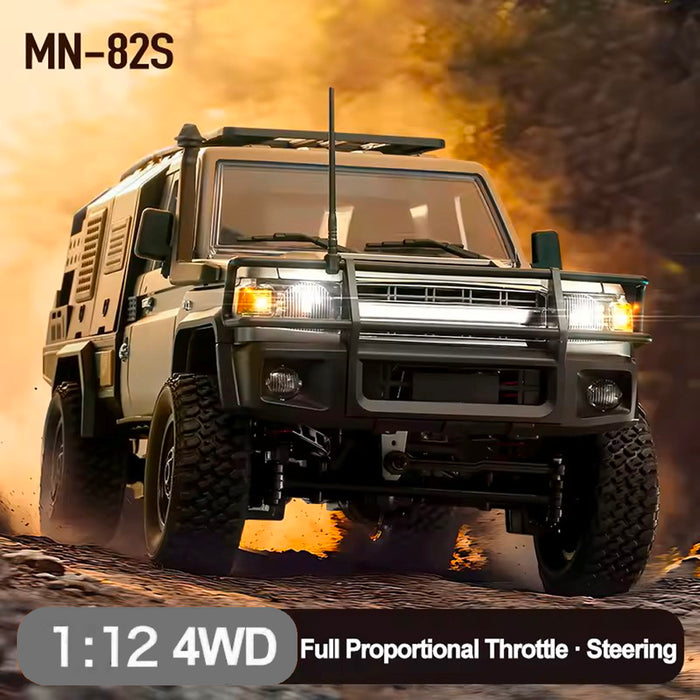 MN-82S 1/12 RC Car 4WD LandCruiser Crawler Truck Toy 2.4G Remote Control LC79 Vehicle Light Group  (7.4V 1200mAh)18650Li-ion