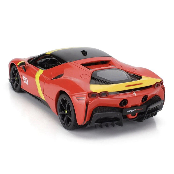 Maisto 1:18 Metallic Diecast Plastic SF90 Stradale Assetto Fiorano Red Yellow Car