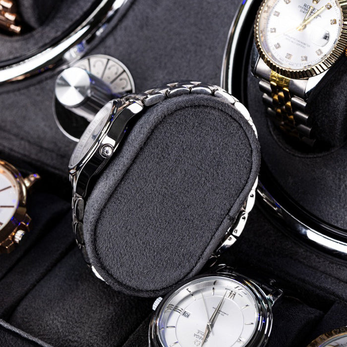 4+6 Slots Automatic Watch Winder PU Watch Case Rotating Display Box 2Color