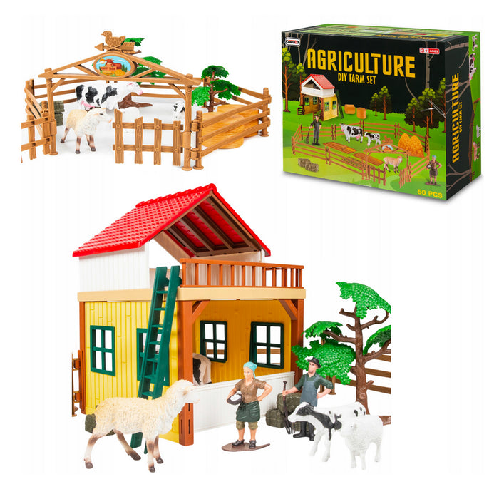DIY Farm Pullback Car Tractor Toy Set Animals & accessories Playset