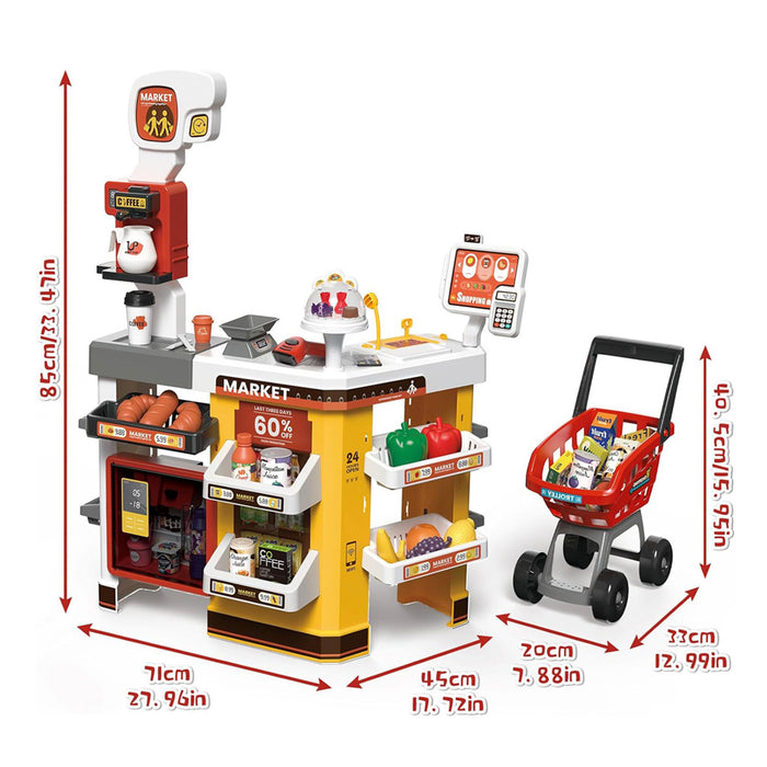 Supermarket Shopping Toy Set With lights Smoke & Sounds Pretend Play Grocery
