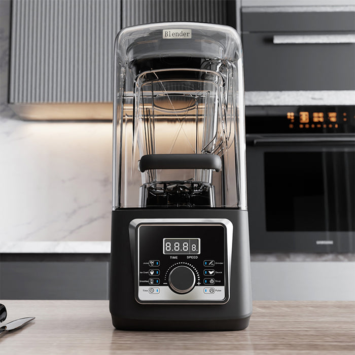 Commercial Blender Soundproof Shield 4L High-Speed Smoothie Blender Timer
