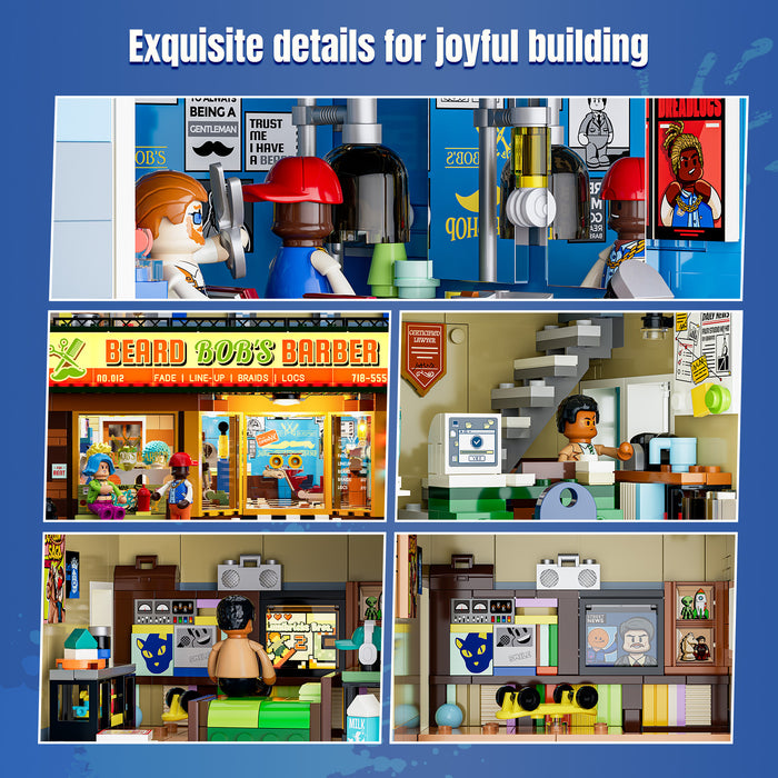 Lumibricks Barbershop 19012 Street Fusion Series 2557PCS LED Building Blocks