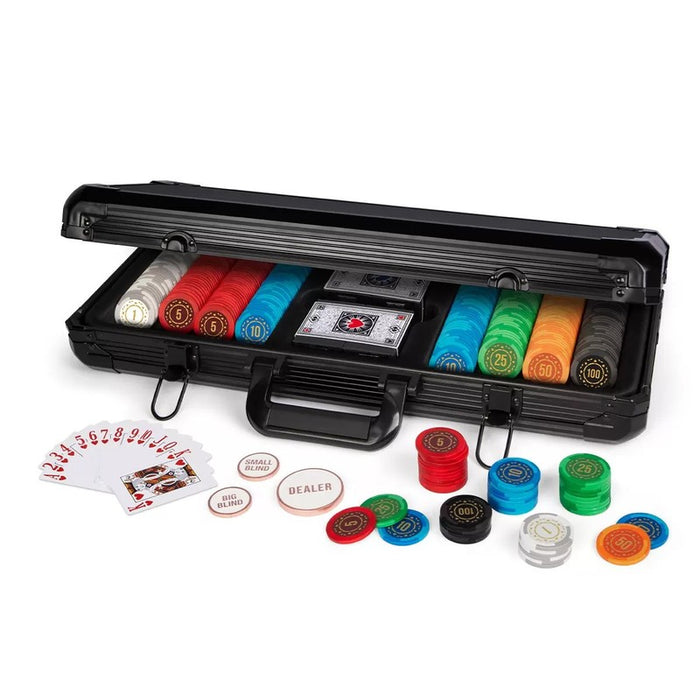 Poker Chip Set with Heavy Duty Case 400 Chips - Casino Style High Quality