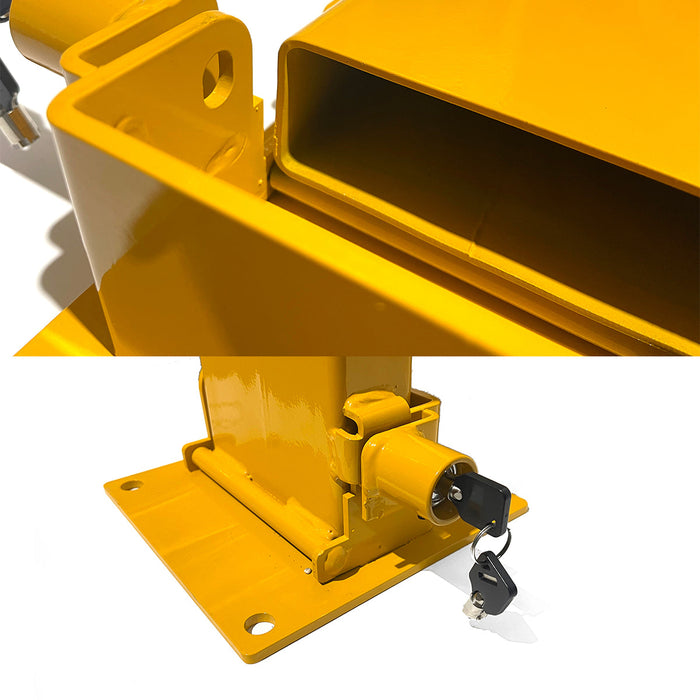 Parkero Keyed Alike Bollard Rectangle Fold Down Car Parking Lock Safety Barrier 80cm 2Key