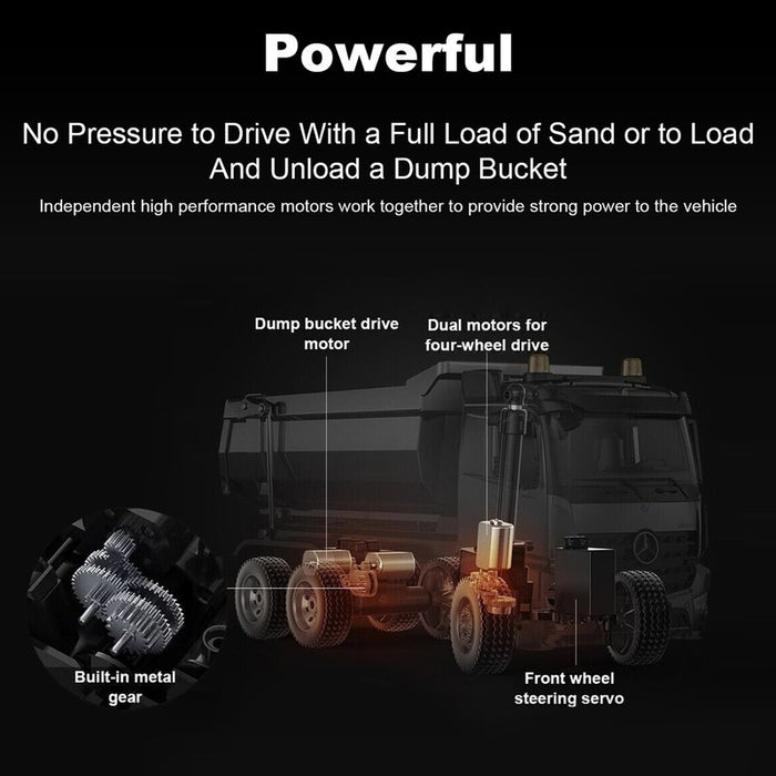 DoubleE E590 003 1/20 RC Dump Truck RTR 6X6 Electric RC Tipper Sounds Lights