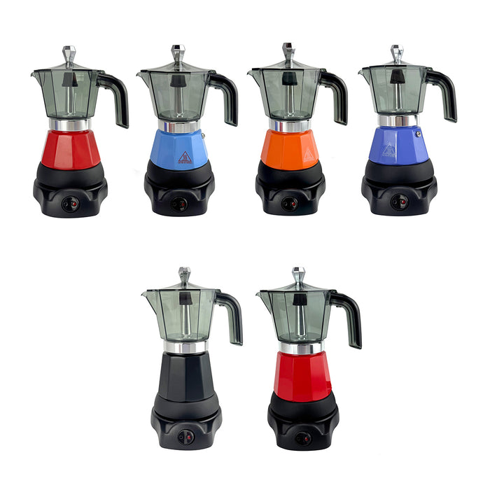 Mornest Electric Moka Coffee Maker Espresso Italian Classic Auto power off for Home 3/6Cups