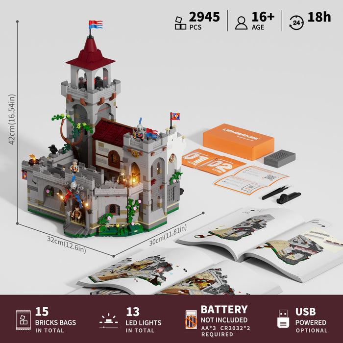 Lumibricks 12013 L9119 Medieval Guard Post Middle Age 2945Pcs LED Brick Set