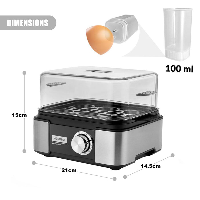 Egg Cooker Electric 6 Eggs Capacity with Auto Shut-Off Stainless Steel Egg Boil