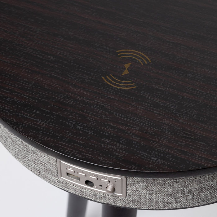 Wood Coffee Table With Bluetooth Speaker All-in-One Smart Hub Wireless Charger
