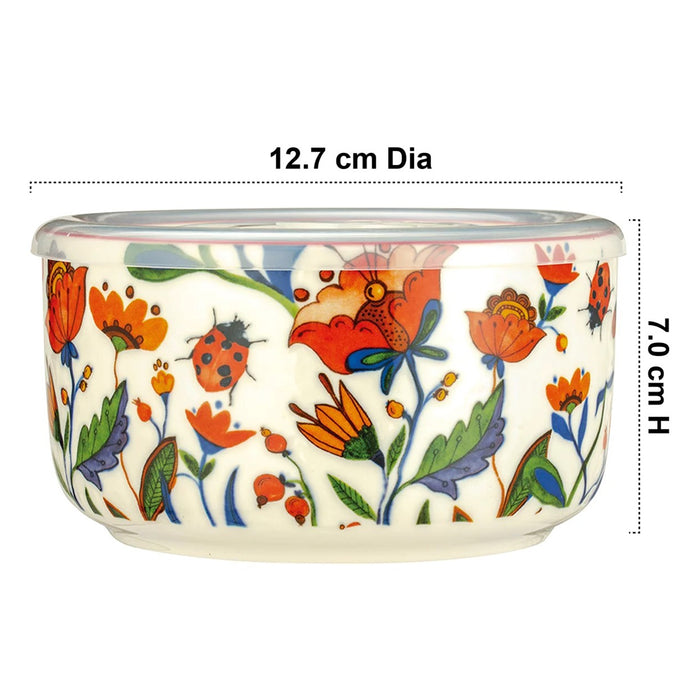 Signature BPA Free 621 ml Forest Animals 12pcs set Ceramic stoneware 6 Bowls With 6Lids