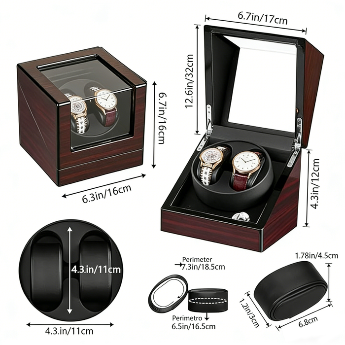 Watch Winders Automatic Rotation Wristwatch Storage Case Wooden Display Box