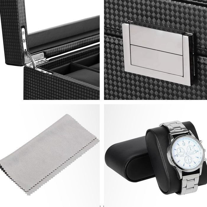 24 Grids Jewelry Watch Box Display Case Storage Holder Organizer Case Gift